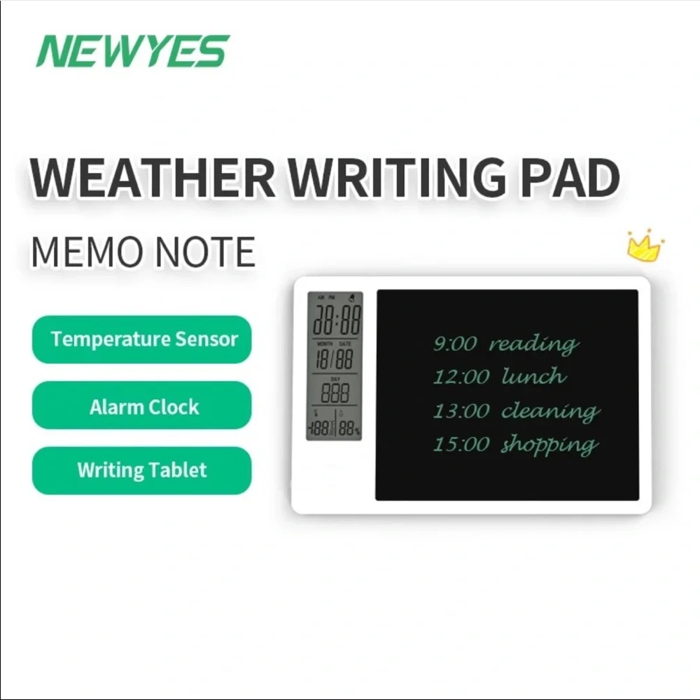 Drawing Pad 9.5 In Temperature Humidity Display Electronic Calendar Tablet Board